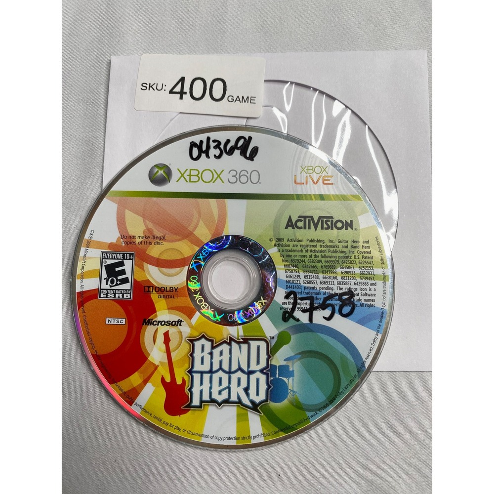 Band Hero Microsoft Xbox 360 Game Disc Only